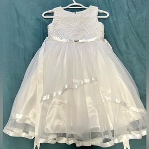 Sunny Fashion Flower Girls Dress Blue Belted Wedding Party Bridesmaid Size 8